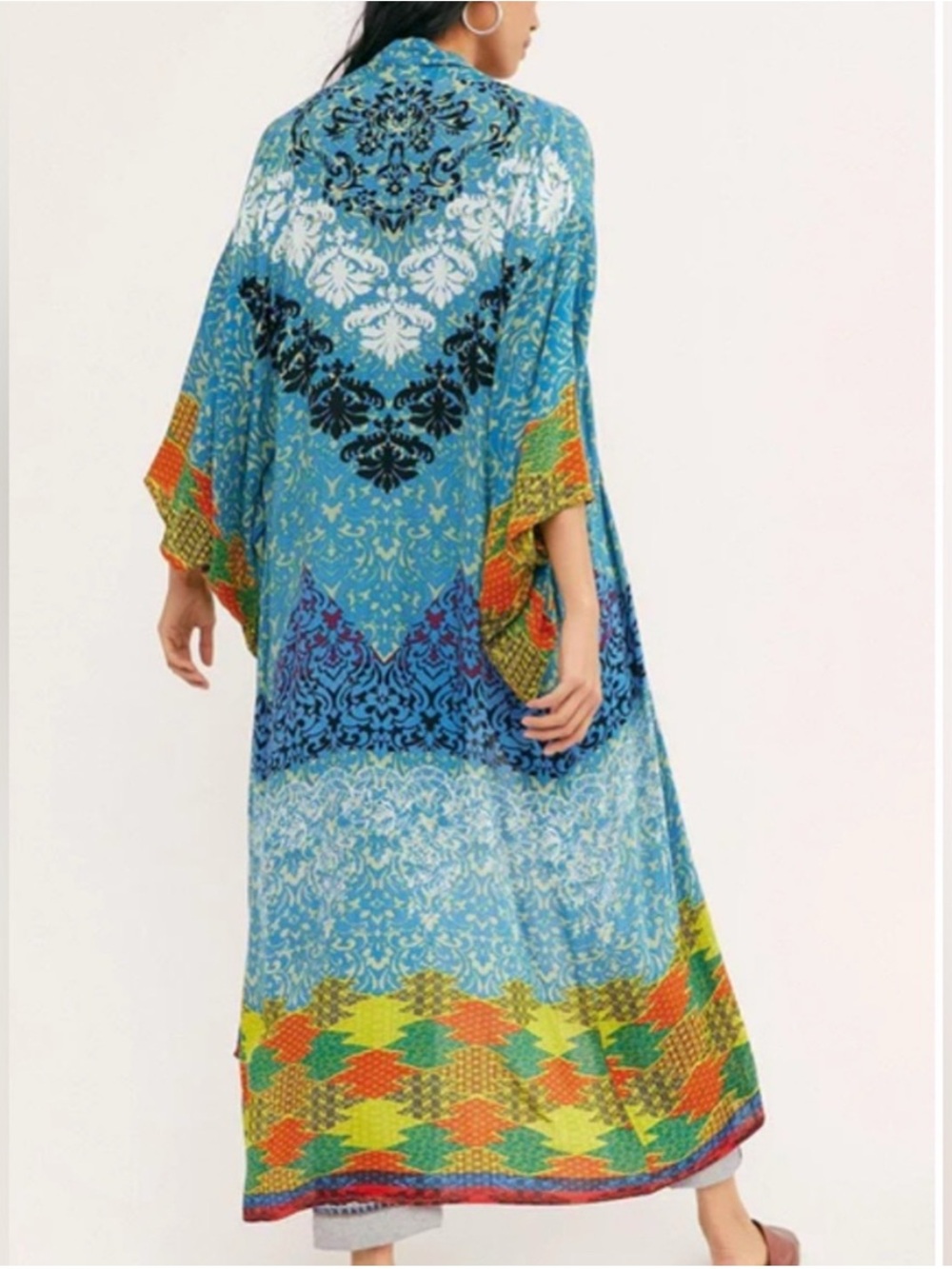Free People Seven Wonders Maxi Kimono Duster Blue Size OS (one size) - Picture 4 of 11